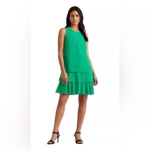 Lauren Ralph Lauren Georgette Shift Dress, tiered, ruffled dress size 6